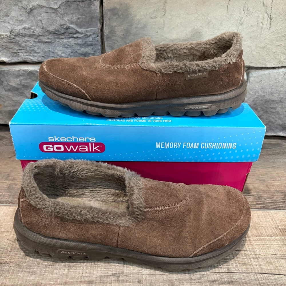 Skechers Go Walk Comfy 13822 Chocolate Memory Foam Shoes Women’s Size 9